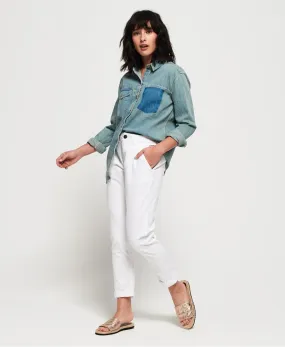 Ladies Superdry City Chino Pants - Optic White