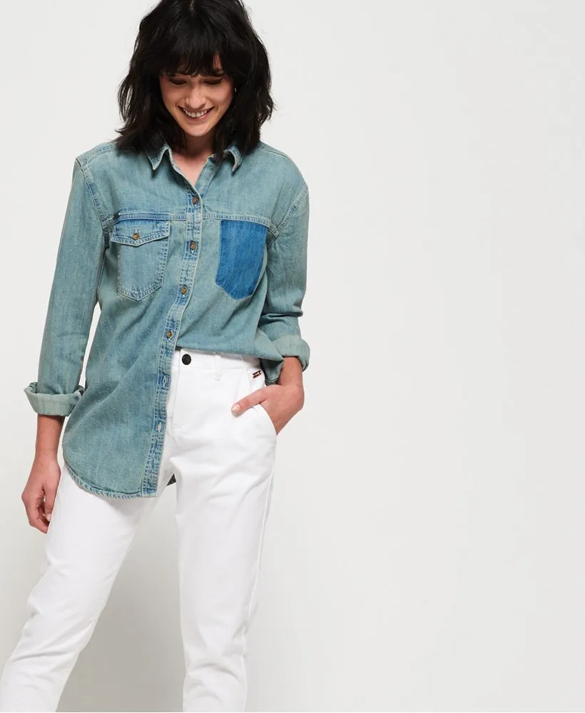 Ladies Superdry City Chino Pants - Optic White