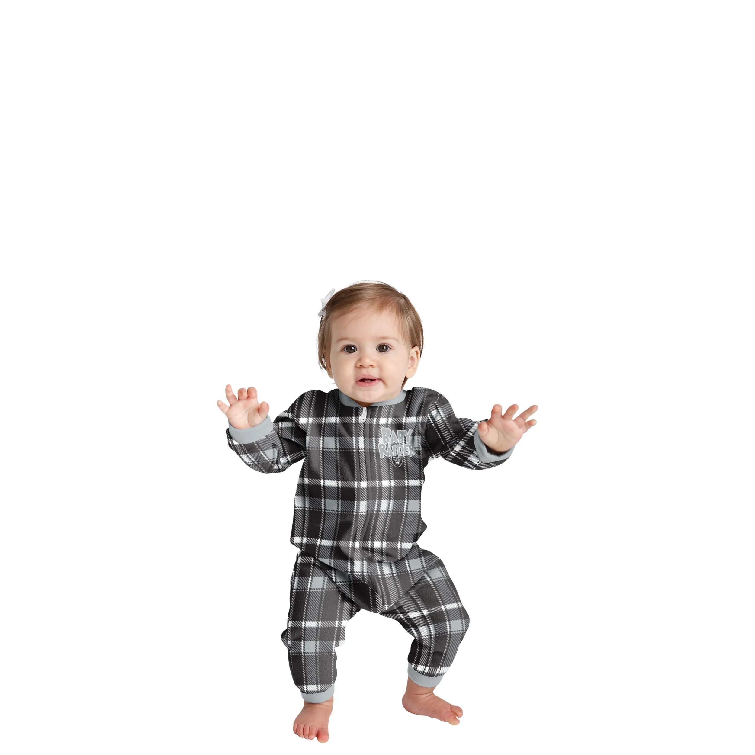 Las Vegas Raiders NFL Plaid Family Holiday Pajamas