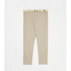 Lefties- Chinos With Braided Belt- Ecru