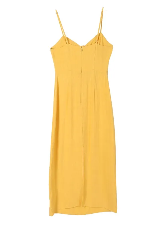Lilou Keyhole Tie Midi Slip Dress