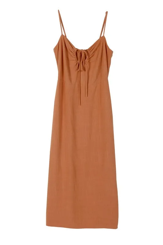 Lilou Keyhole Tie Midi Slip Dress
