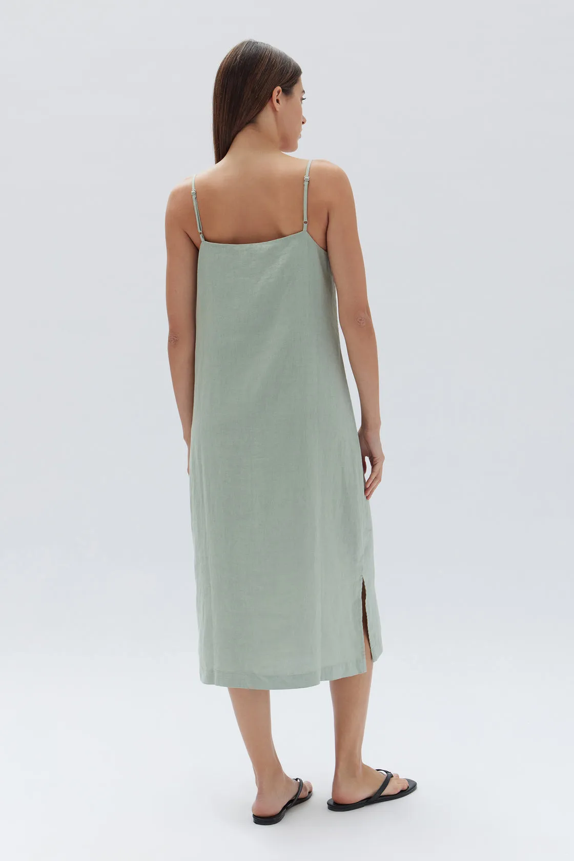 Linen Nettle Midi Slip Dress