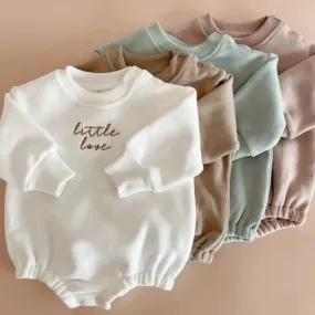 Little Love Embroidered  Baby Sweater Romper