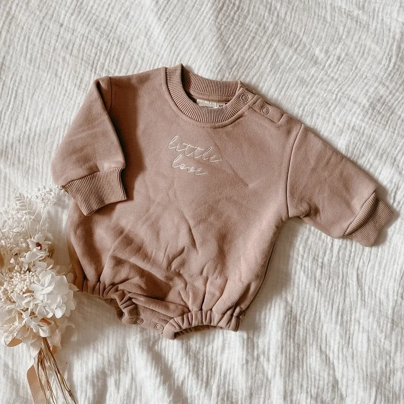 Little Love Embroidered  Baby Sweater Romper