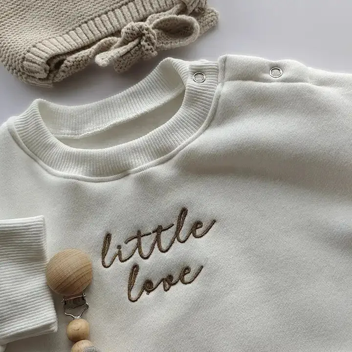 Little Love Embroidered  Baby Sweater Romper