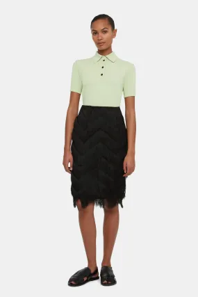 Lorelei Skirt In Black Zig Zag Fringe