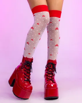 Magic Mushroom Thigh Highs