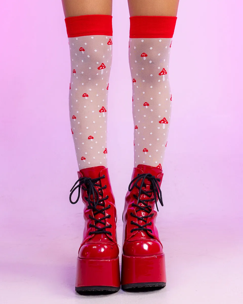 Magic Mushroom Thigh Highs