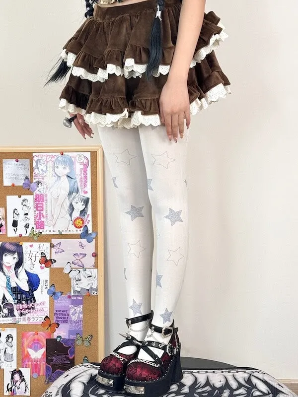 Magic stars girl velvet tights