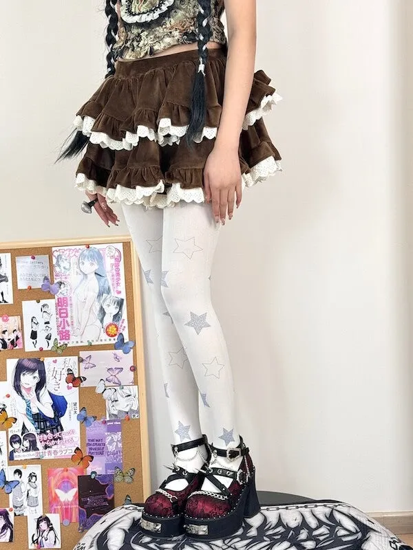 Magic stars girl velvet tights