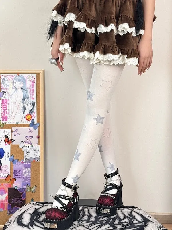 Magic stars girl velvet tights