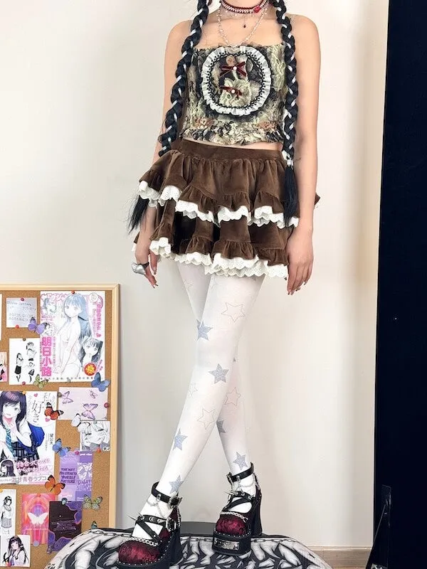 Magic stars girl velvet tights