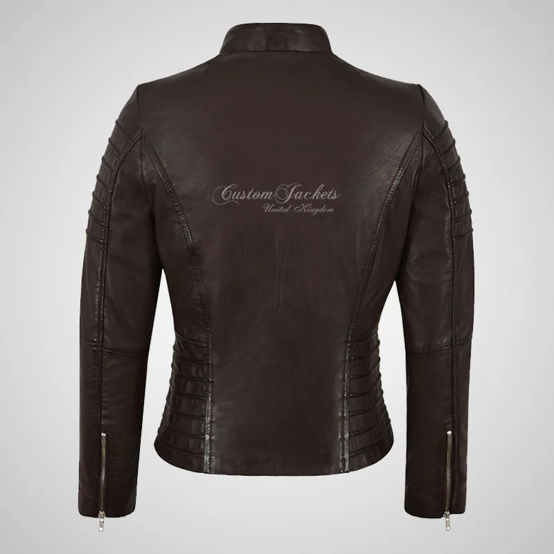 MARIYA Women Leather Biker Jacket Soft Lambskin Leather