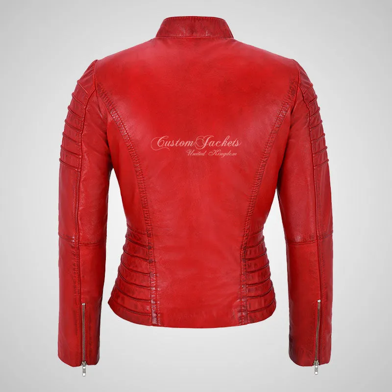 MARIYA Women Leather Biker Jacket Soft Lambskin Leather