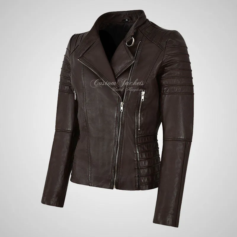 MARIYA Women Leather Biker Jacket Soft Lambskin Leather