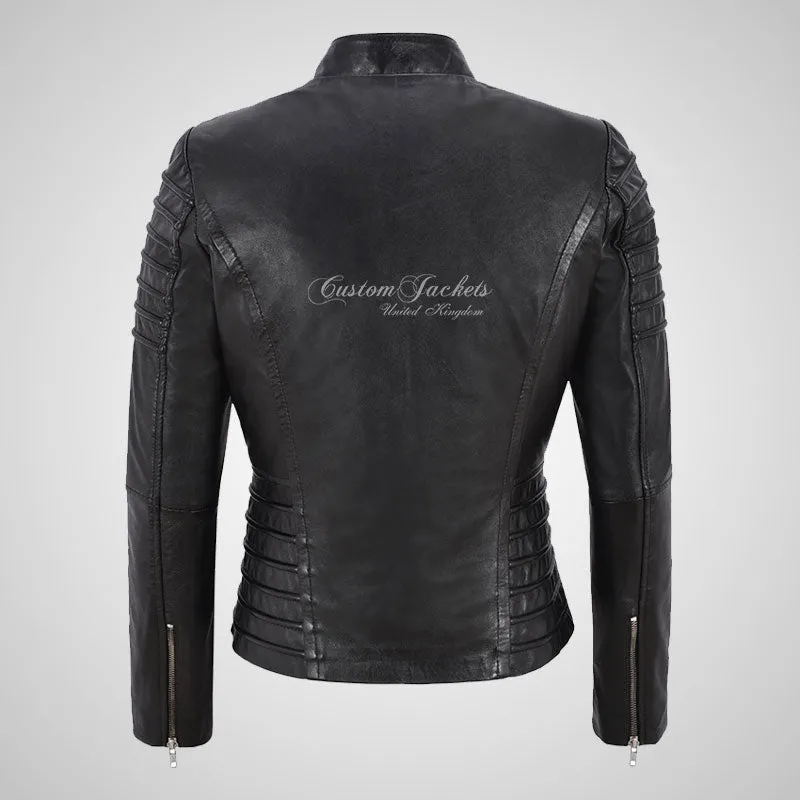 MARIYA Women Leather Biker Jacket Soft Lambskin Leather