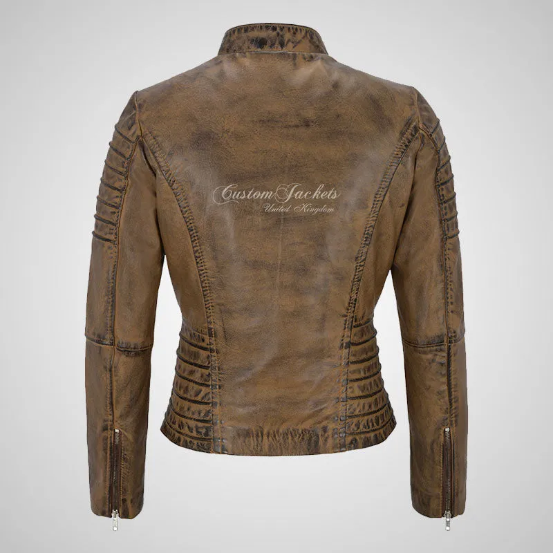 MARIYA Women Leather Biker Jacket Soft Lambskin Leather