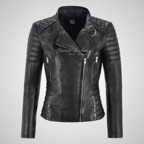 MARIYA Women Leather Biker Jacket Soft Lambskin Leather
