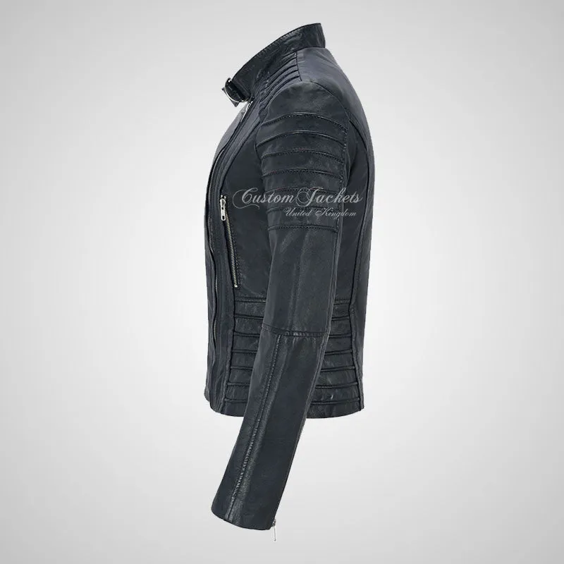 MARIYA Women Leather Biker Jacket Soft Lambskin Leather