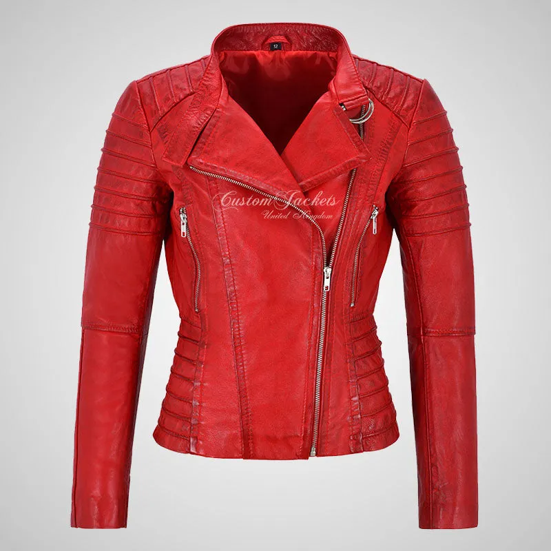 MARIYA Women Leather Biker Jacket Soft Lambskin Leather