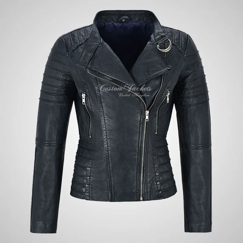 MARIYA Women Leather Biker Jacket Soft Lambskin Leather