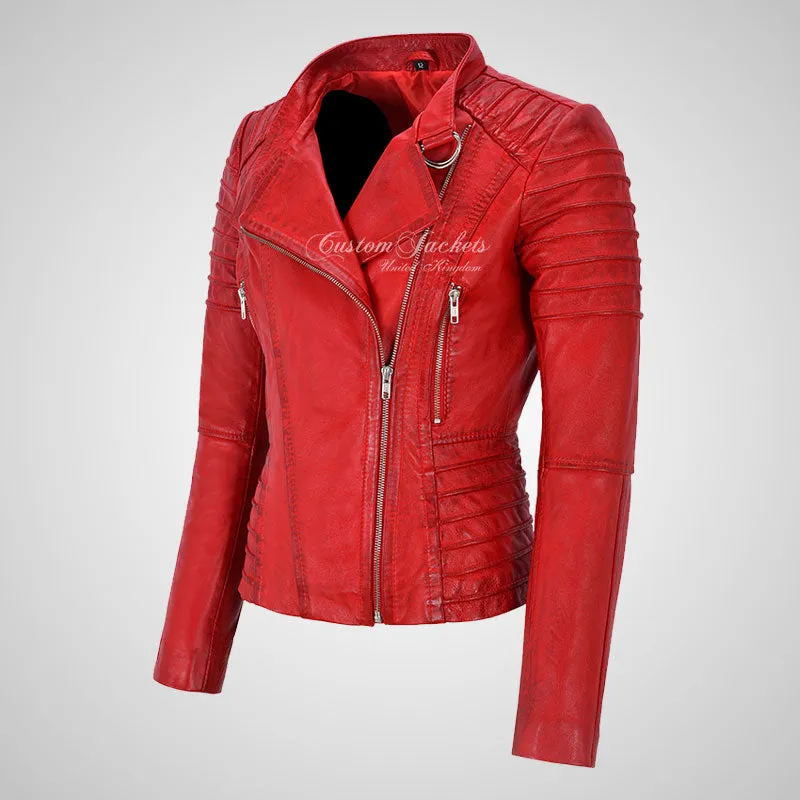 MARIYA Women Leather Biker Jacket Soft Lambskin Leather