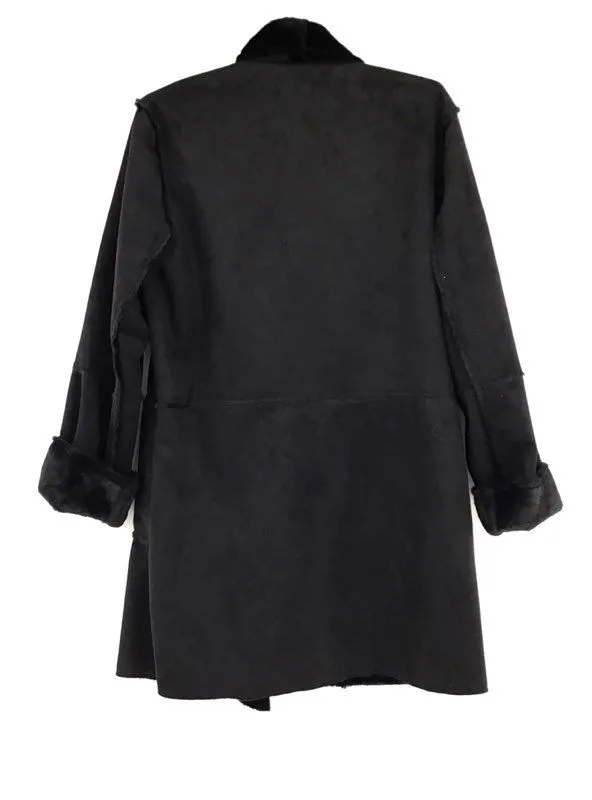 Max Studio Women's Black Overcoat - Size Medium