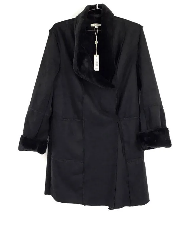 Max Studio Women's Black Overcoat - Size Medium