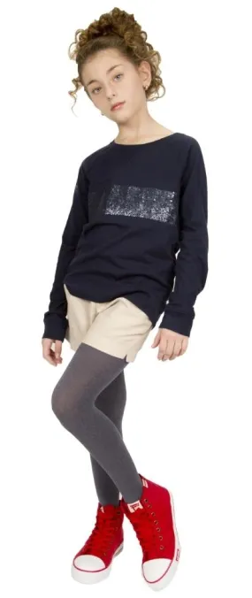 Memoi 60 Opaque Heather Teens Tights  Grey Heather