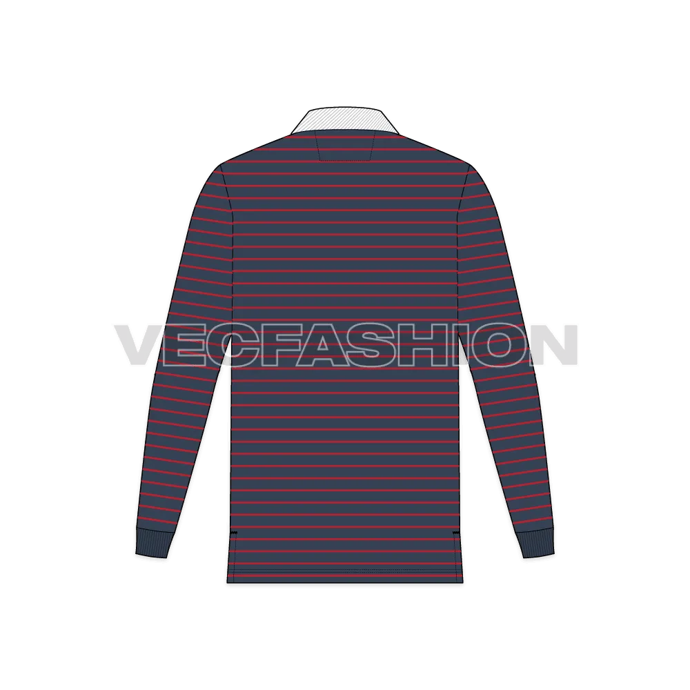 Mens Rugby Collar Shirt with Pin Stripes