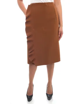 MSGM Rust Ruffle Wrap Skirt - 8