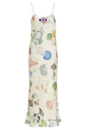 Mushroom Silk Slip Dress