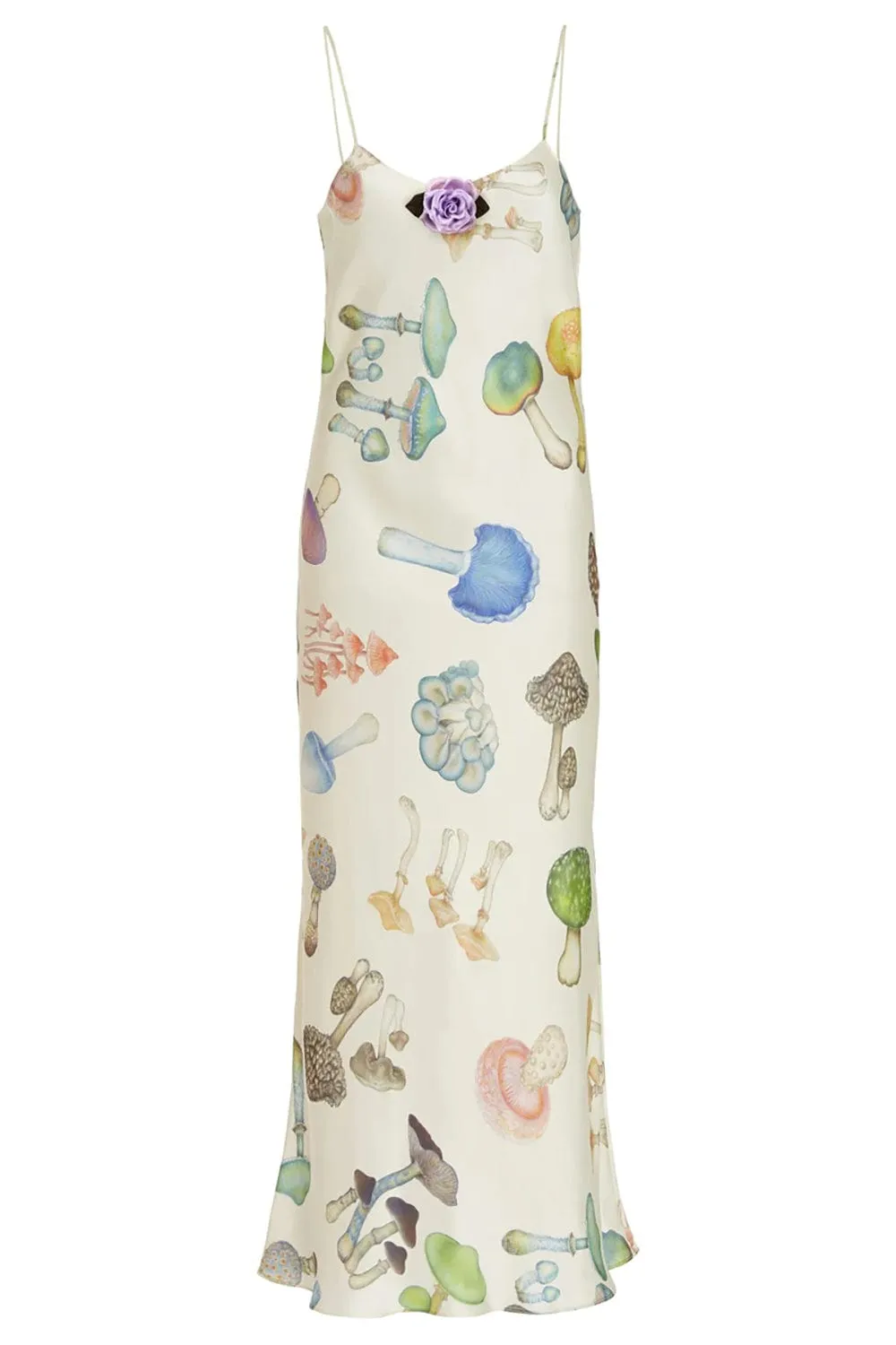 Mushroom Silk Slip Dress