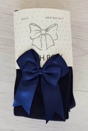 Navy bow tights