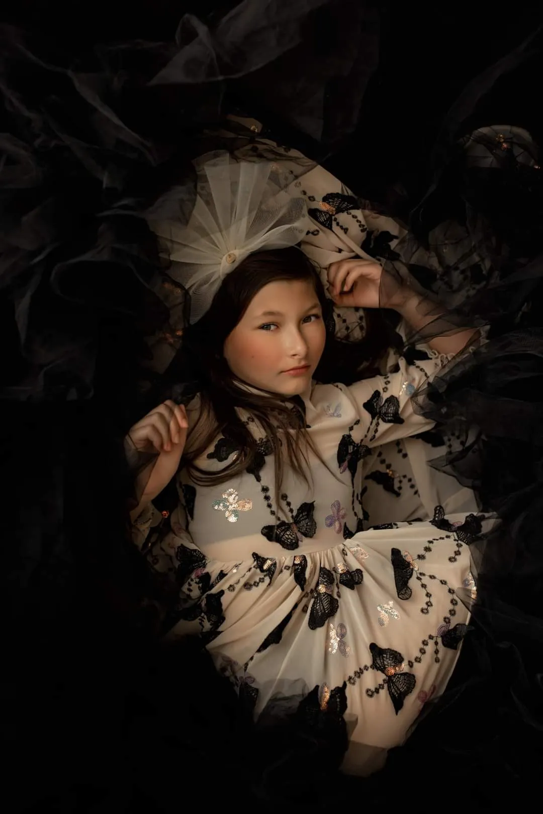 New editorial "Butterfly Magic" - Editorial Floor Length Dress ( 6 Year - Petite 9 Year)