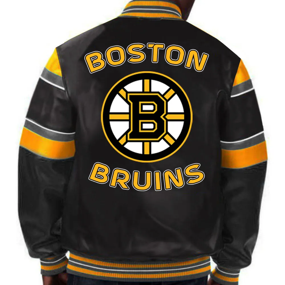 NHL Boston Bruins Black Leather Jacket by TJS