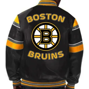 NHL Boston Bruins Black Leather Jacket by TJS