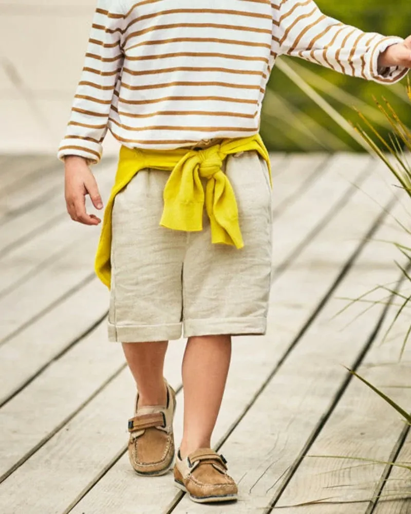 Oat Tailored Linen Shorts