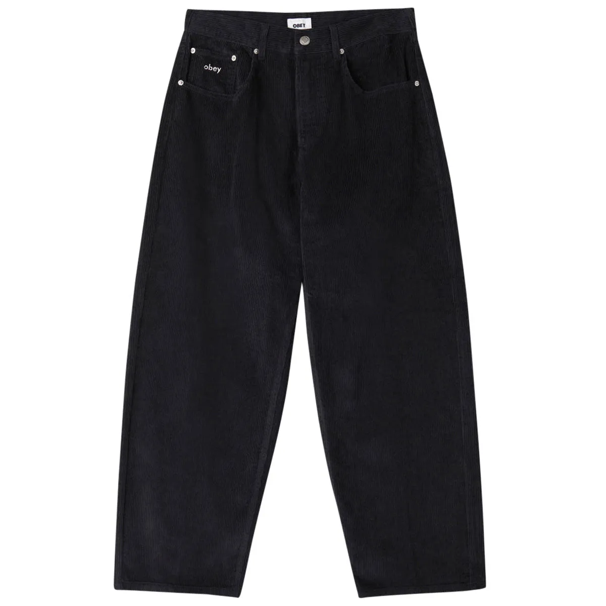 Obey Bigwig Baggy Corduroy Pants - Digital Black
