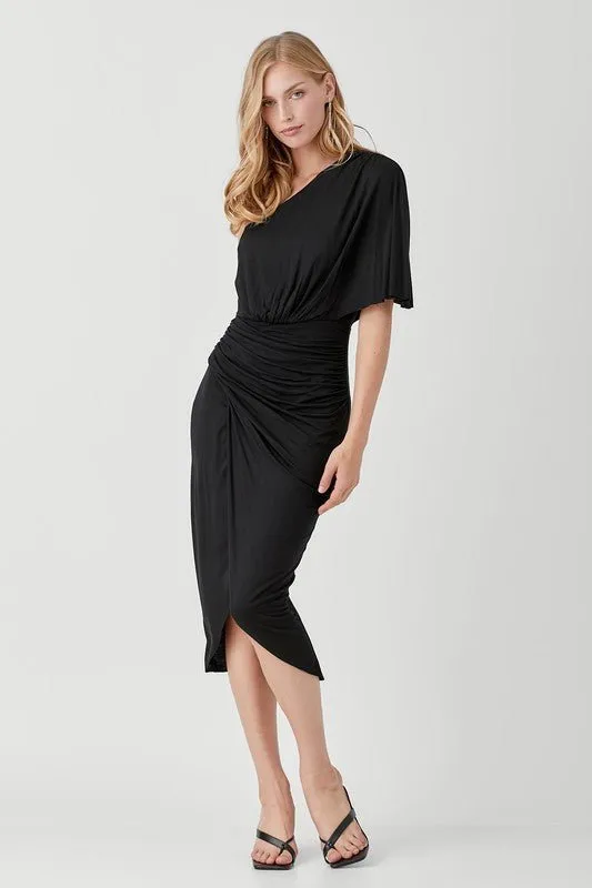 One Shoulder Midi Dress
