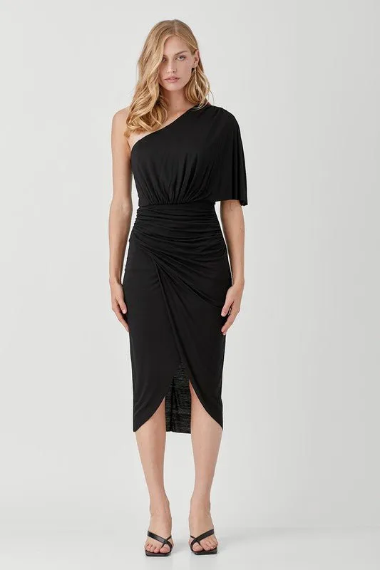 One Shoulder Midi Dress