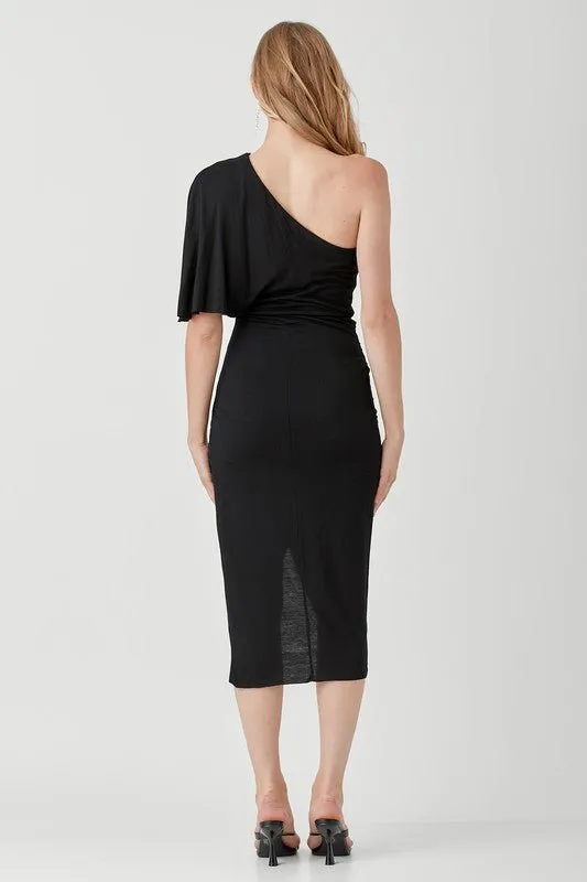 One Shoulder Midi Dress