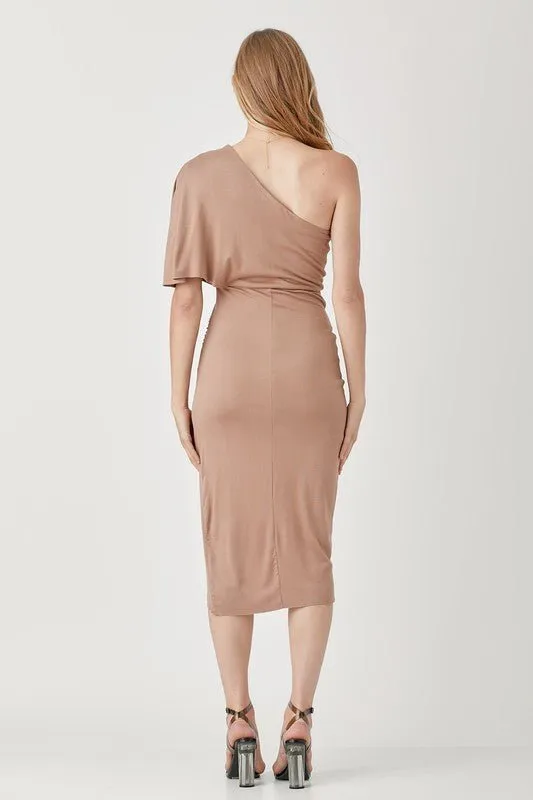 One Shoulder Midi Dress
