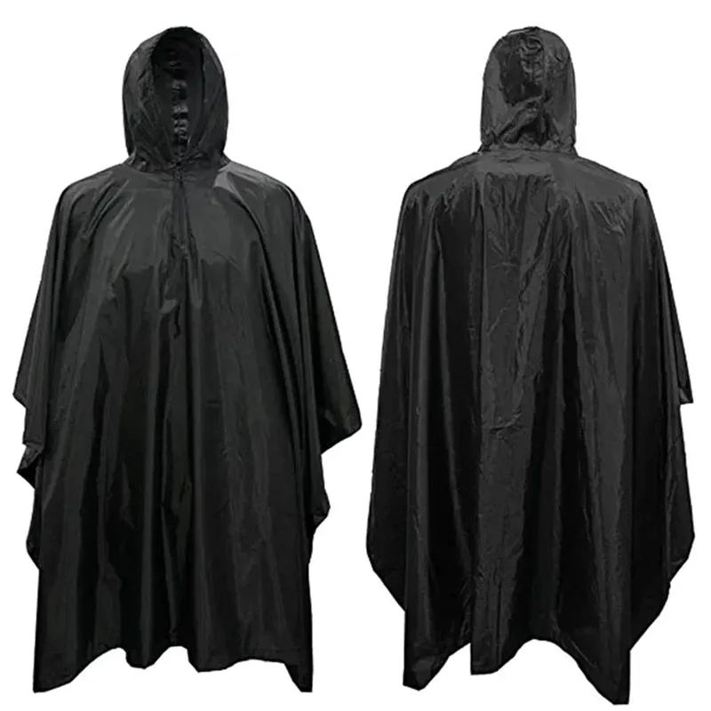 Outdoor Military Poncho 210T PU Army War Tactical Raincoat Hunting Ghillie Suit Accessories