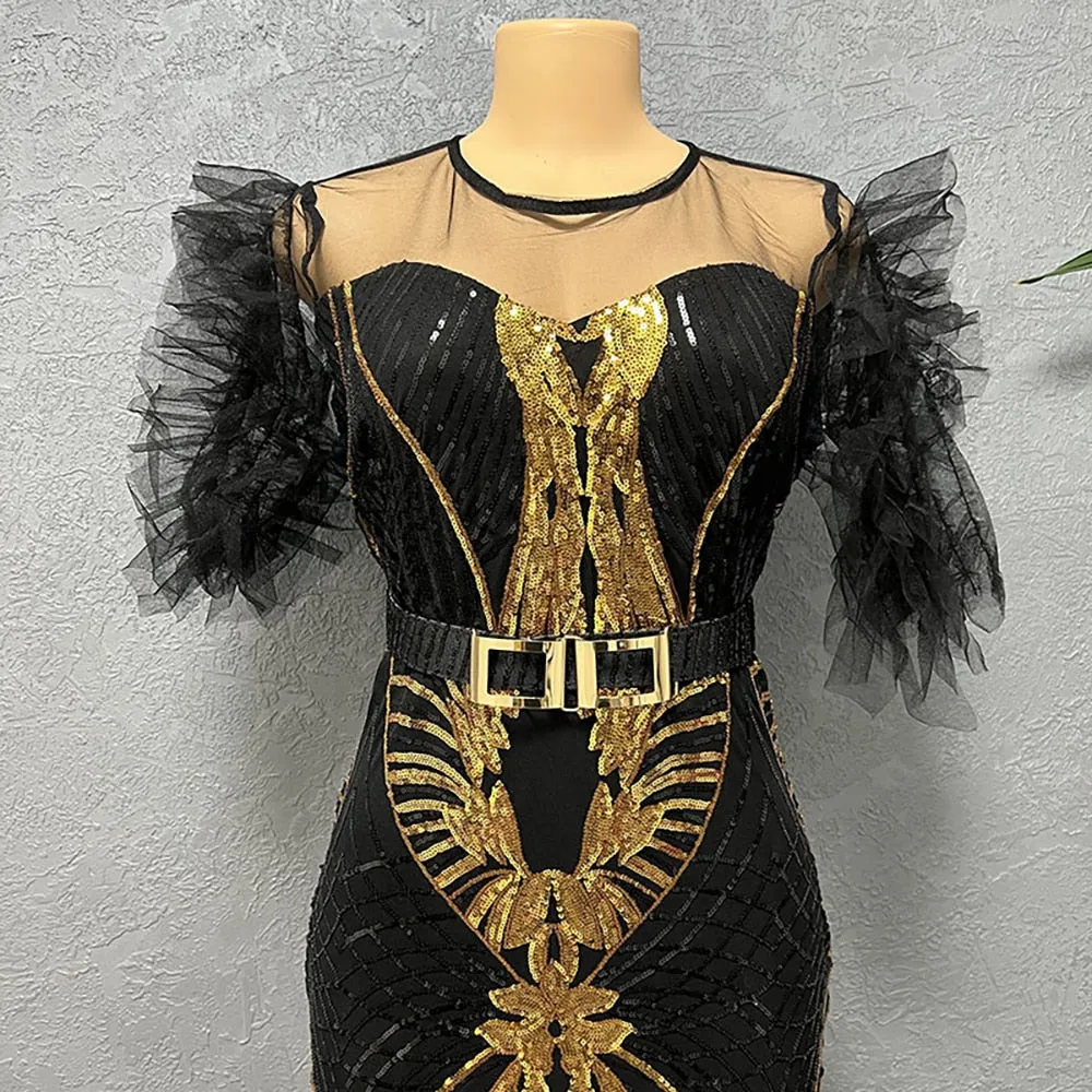 Party Evening Gown Dresses Women Luxury Sequin Bodycon Mermaid Clothing