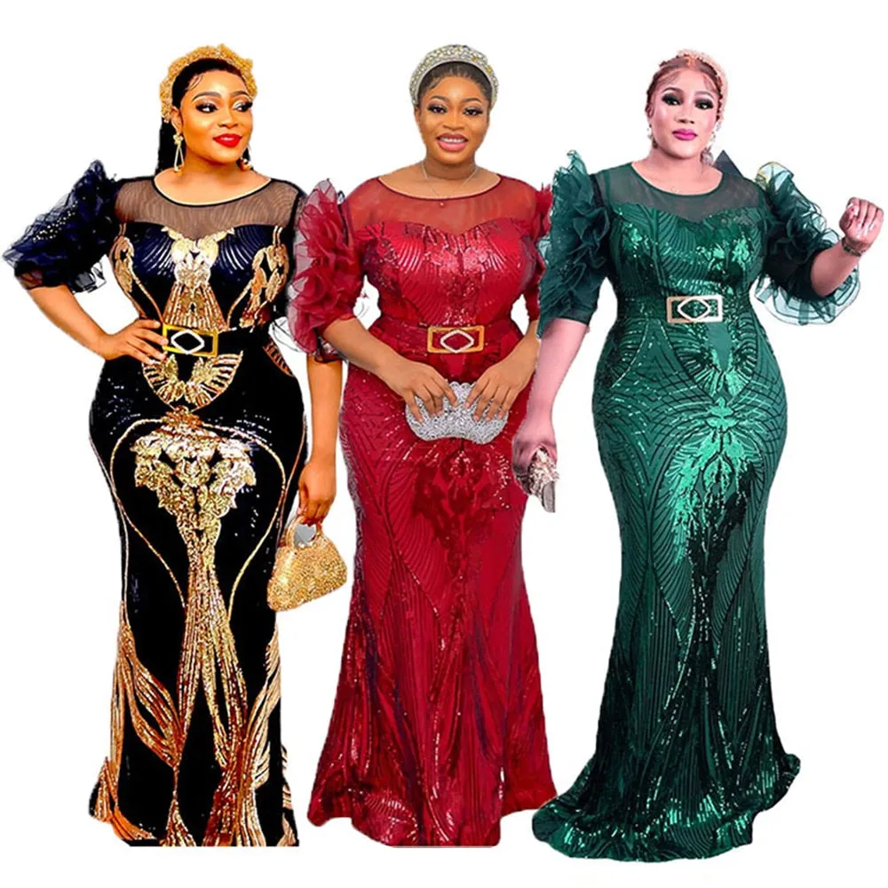 Party Evening Gown Dresses Women Luxury Sequin Bodycon Mermaid Clothing