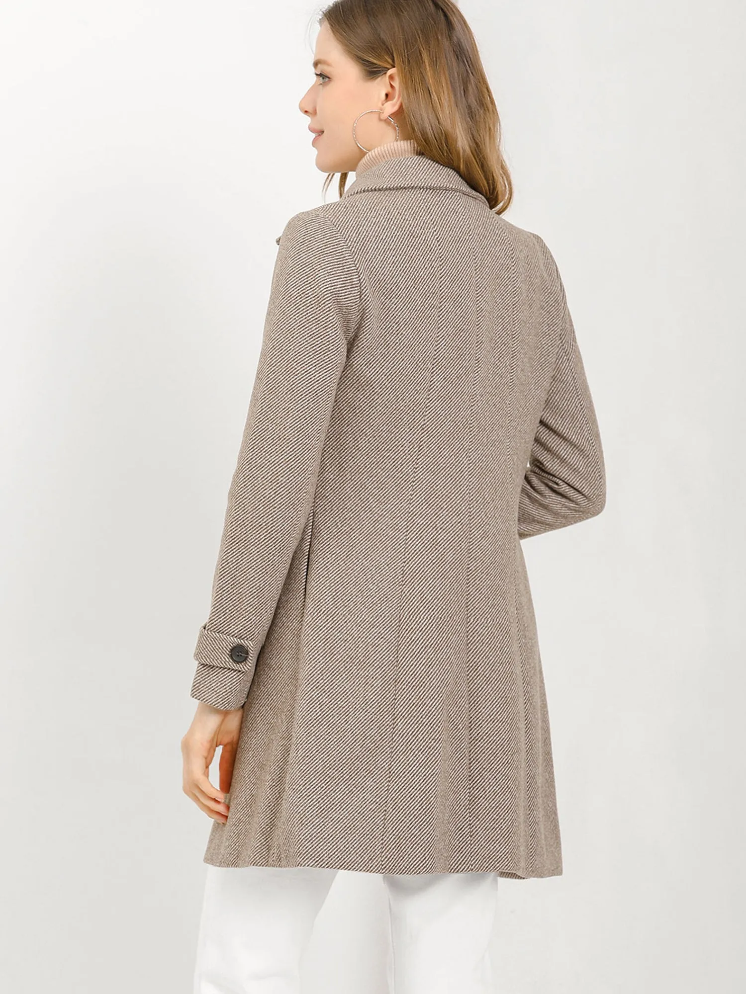 Peter Pan Collar Single Breasted Overcoat Winter Pea Coat