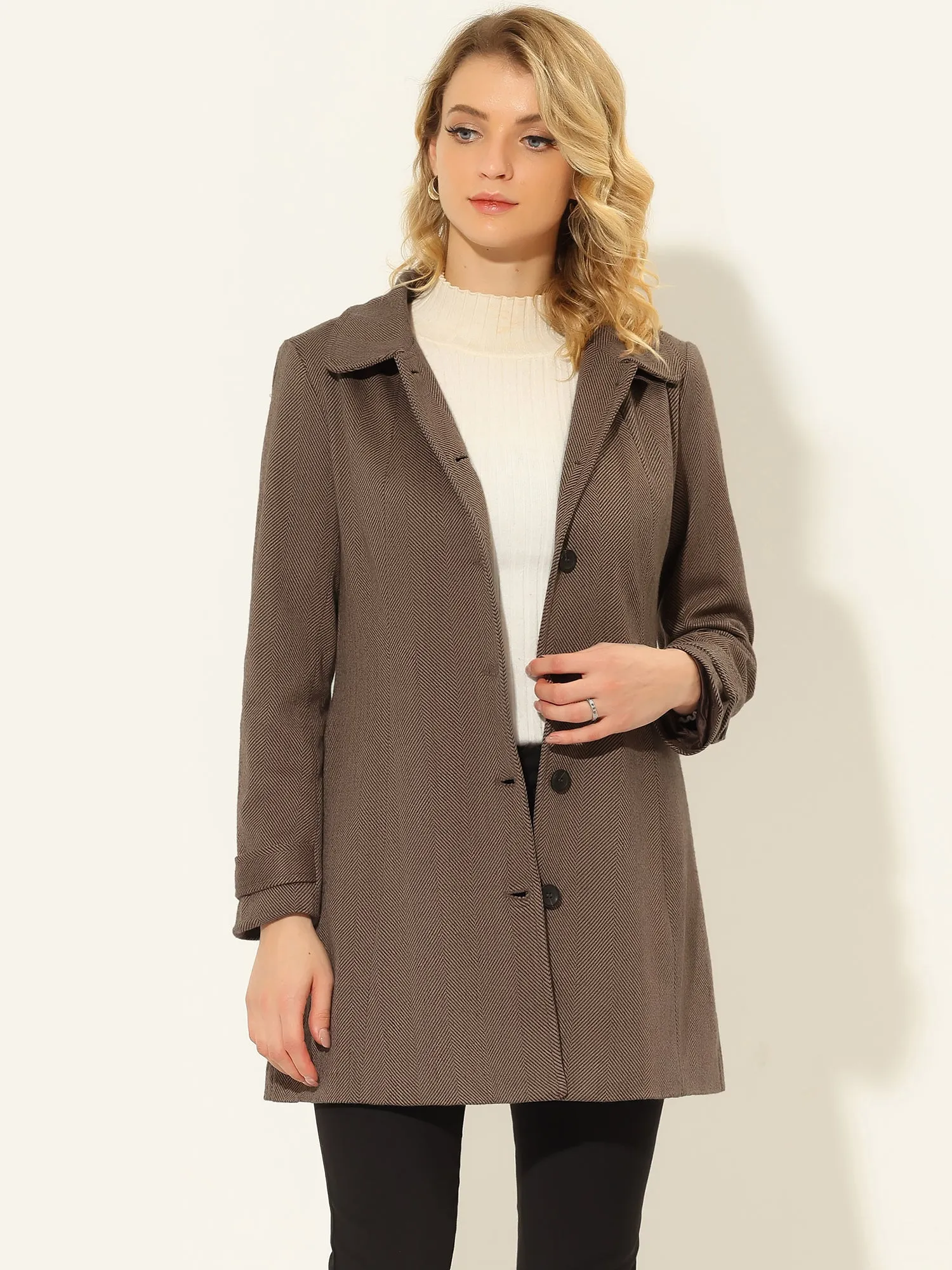 Peter Pan Collar Single Breasted Overcoat Winter Pea Coat