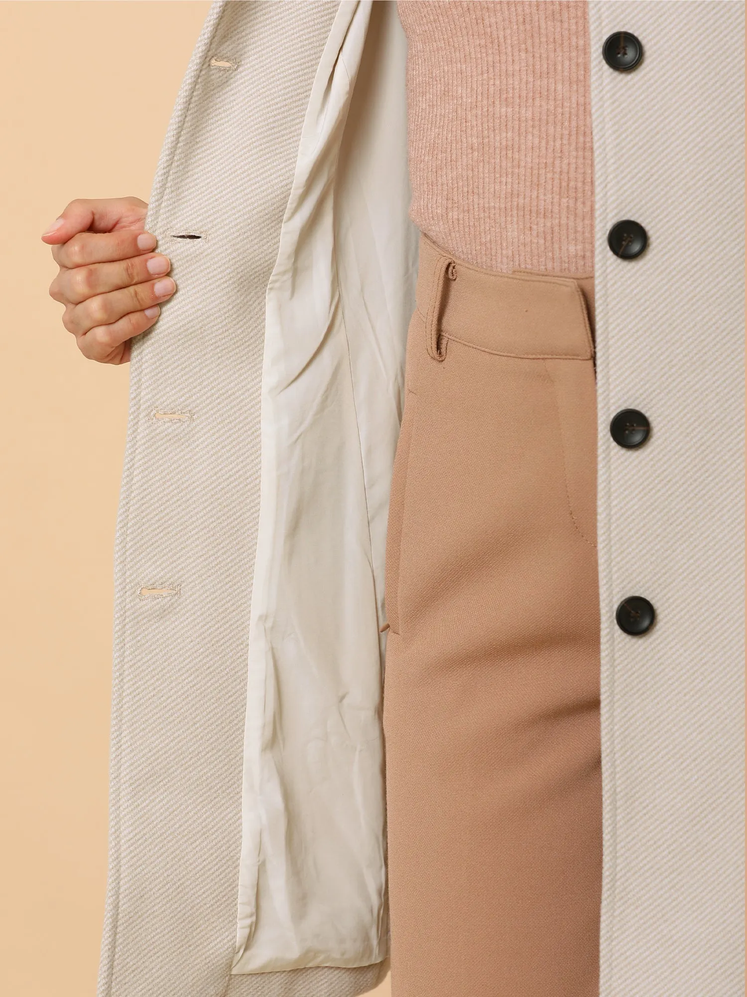 Peter Pan Collar Single Breasted Overcoat Winter Pea Coat